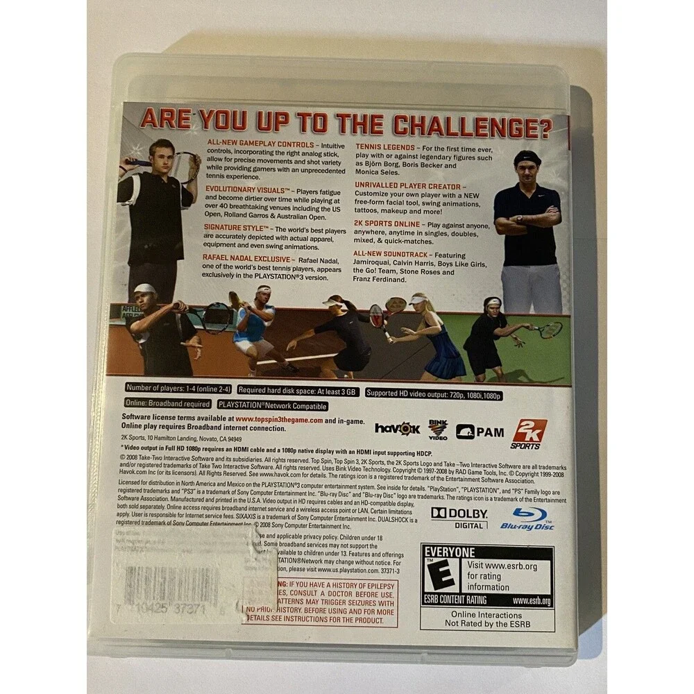 Top Spin 3 Sony PlayStation 3 PS3 Tennis Complete With Manual Tested Topspin